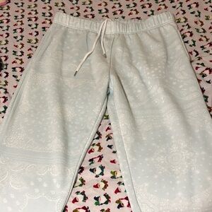 Forever 21 Men Light Blue Patterned Joggers